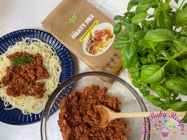 Pasta bolognese for babies
